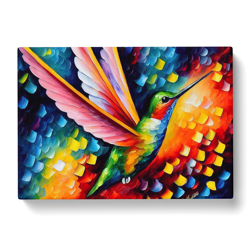 Hummingbird Painting Vol.8 Abstract - Wrapped Canvas, 50cm H x 76cm W x 3cm D