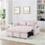 54,33 po Canapé-lit pliable polyvalent en 3 longueurs, canapé-lit moderne, canapé-lit en velours, dossier réglable (rose)