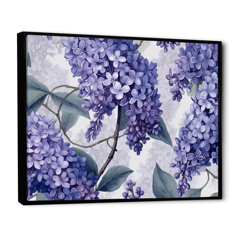 «Lilac mauve et gris», impression sur toile, H 30 po x l 40 po x P 1,5 po, Cadre flottant noir