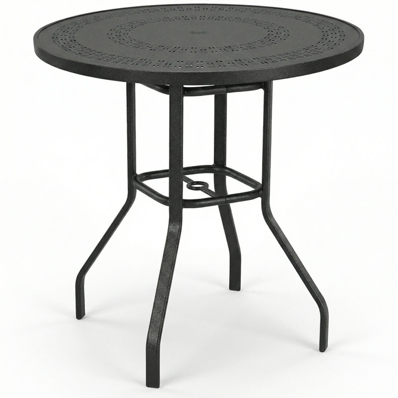 Table de balcon ronde Aston, Noir mat