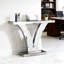 Table de vestibule en forme de V, table d'appoint en miroir, console