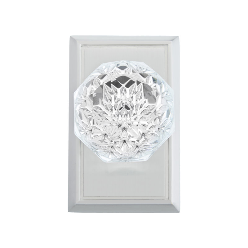 Fausse poignée en cristal Bravura 926-1 sur rose rectangulaire traditionnelle en nickel satiné, Nickel satiné