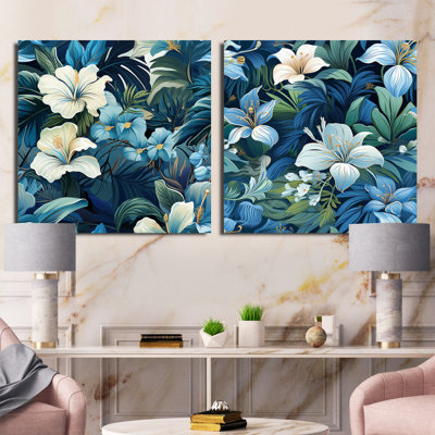 Orwin - Ensemble de 2 collages carrés floraux