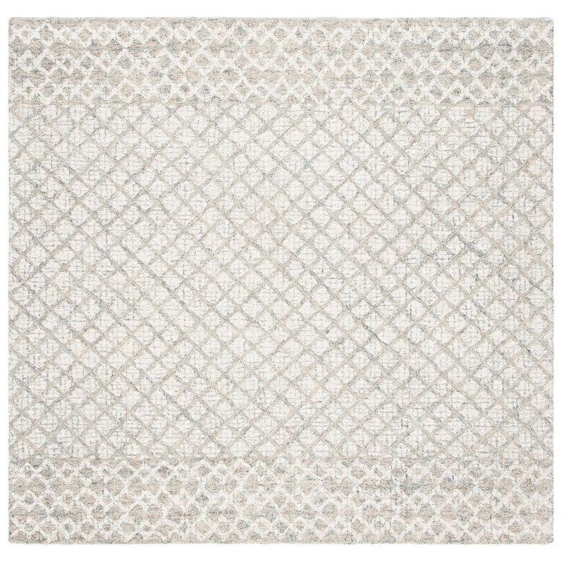Tapis en laine touffeté à la main Crowe, Carré 8 pi