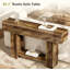 Console rustique de 55 pouces avec tablette de rangement, canapé d'entrée pour le couloir, le salon et le vestibule, conception en bois moderne à deux niveaux
