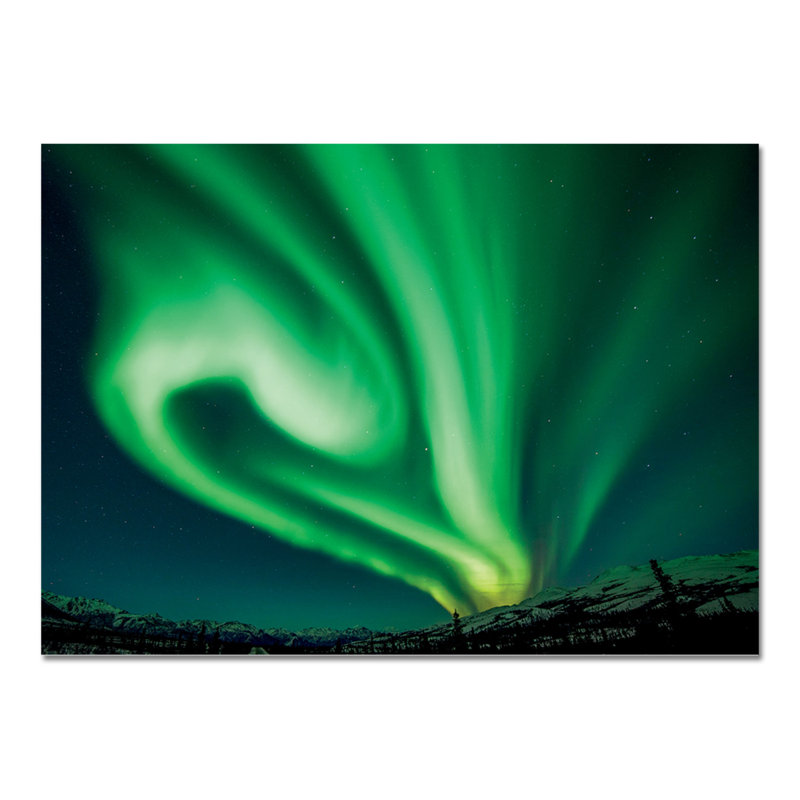 Northern Lights by Giallobus - No Frame Print on Glass, 65cm H x 95cm W