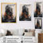 Tapisserie architecturale grise et orange, reproduction sur toile-88537883-88537875