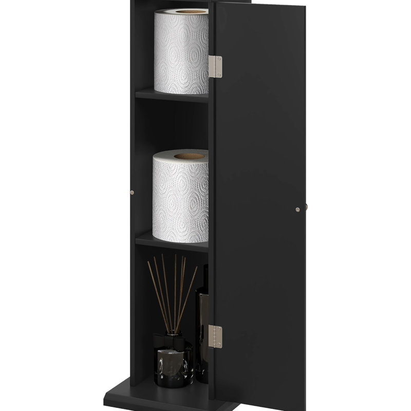 Armoire à papier hygiénique, armoire de coin de petite salle de bain avec portes et tablettes, rangement pour salle de bain, armoire d'entrée