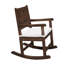 Chaise berçante en bois de sapin massif avec dossier carré et assise rembourrée-249382570