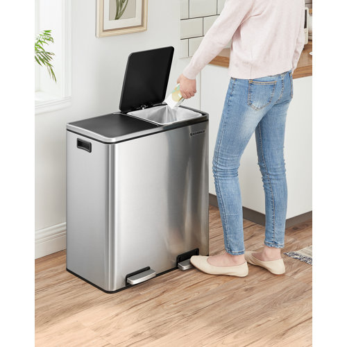 Songmics Steel Step On Trash Can & Reviews | Wayfair