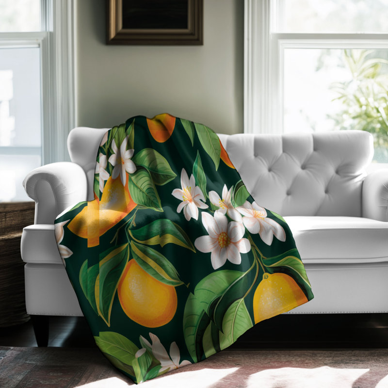Bold Fruit Art - couverture sherpa de qualité supérieure 1 pièce, L 80 po x l 60 po