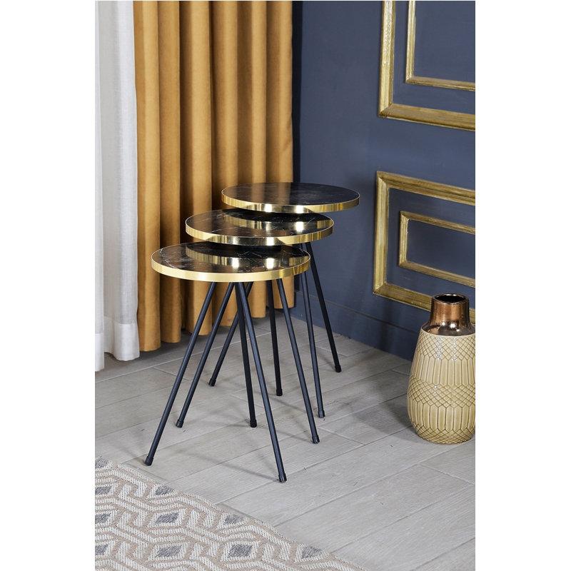 Joanna 14cm Console Table, Black Marble