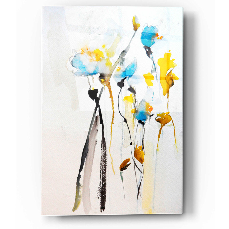"Fleurs bleues II" par Karin J, H 16 po x l 12 po x P 0,13 po