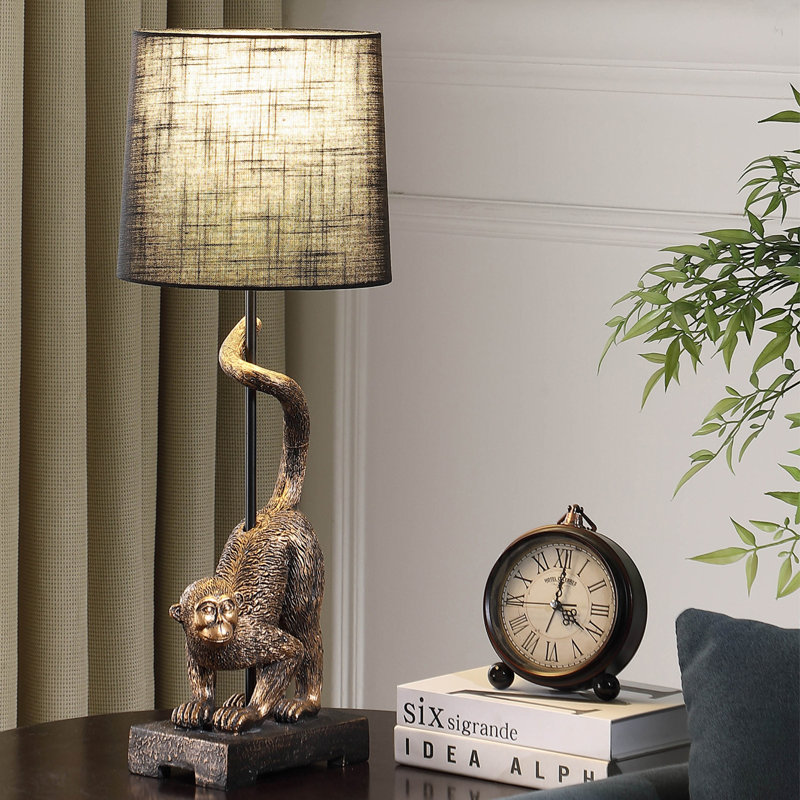 Lampe de table en polyrésine 24 po, Gold Black, Noir