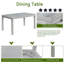 Ensemble de table de salle à manger 6 pièces en bois, table de salle à manger en bois avec 4 chaises rembourrées et banc pour 6 personnes, ensemble de table de salle à manger rectangulaire avec décoration en cristal pour la cuisine, la salle à manger, gris argenté-1829778810