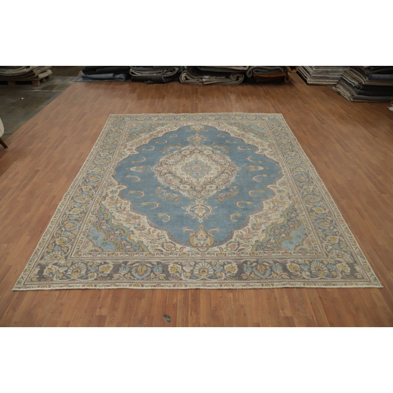 Blue Handmade Traditional Area Rug 10x12