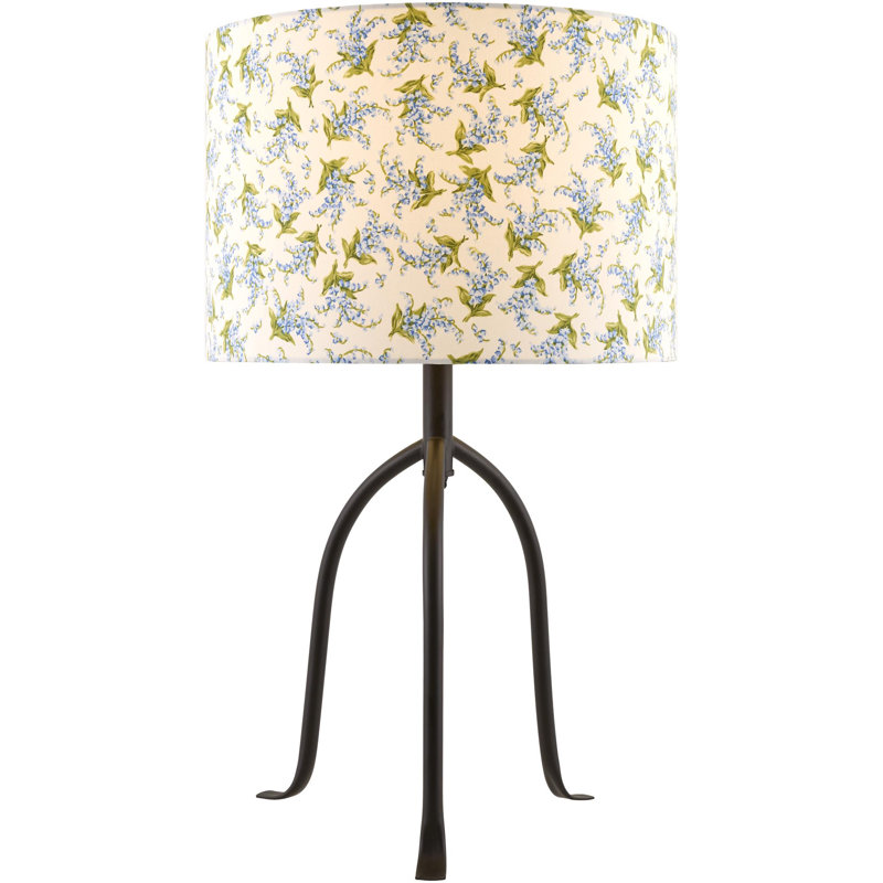 Norval Table Lamp, Ivory/Light Blue