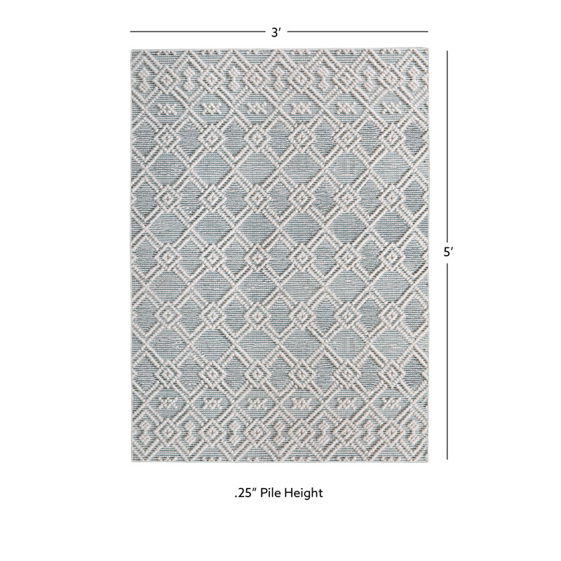 Geometric Indoor Rug, Rectangle 3' x 5'