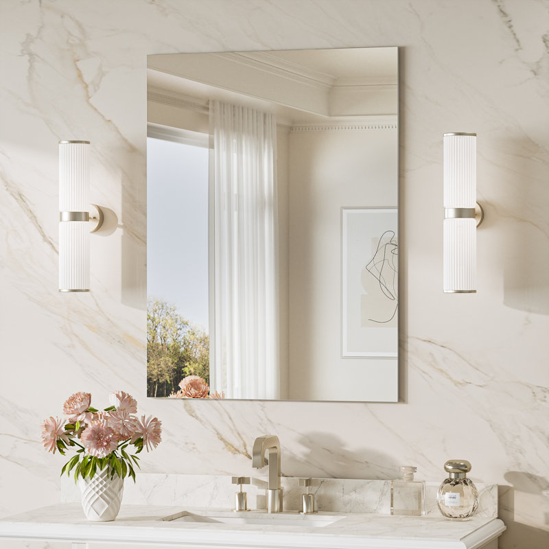Miroir de salle de bain sans cadre, Rectangulaire, 32 po x 24 po