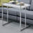 High Gloss Rectangular Top Snack Table With Metal Legs