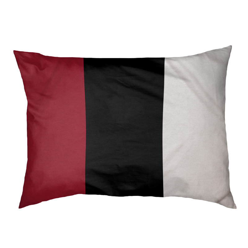 Coussin stylisé à rayures pour équipes de football, L 40 po x l 30 po, Noir