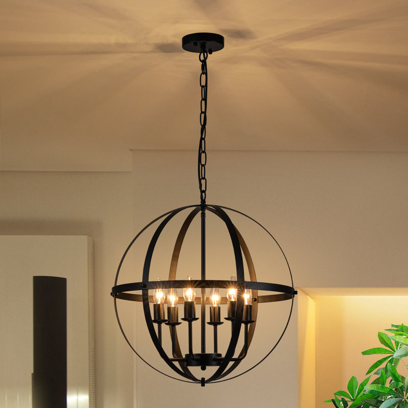 Isavela 20.47'' 6 - Light Candle Style Globe Chandelier