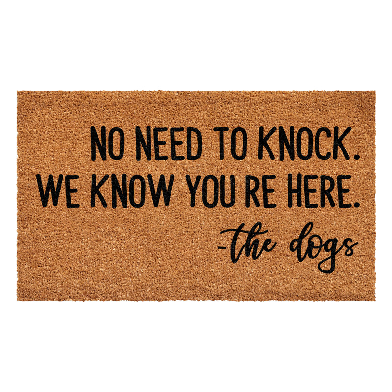 Ramsell No Need To Knock We Know You''re Here Non-Slip Indoor/Outdoor Door Mat, 24" W x 36" L