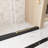 Frameless Single sliding shower door  56-60 "W x 76" H, 1/4 "(6 mm) Clear Tempered Glass, Explosion Proof Film, Stainless Steel Handle Square Tube Track ,Brushed Gold