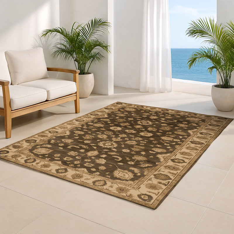 Tapis intérieur et extérieur brun Overdyed, Rectangle 4pi x 6 pi