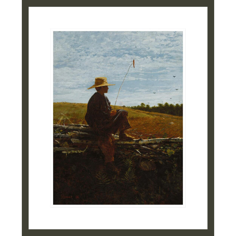 «On Guard» par Winslow Homer, impression giclée sur cadre, Brun foncé / bleu foncé, H 21,75 po x l 17,72 po
