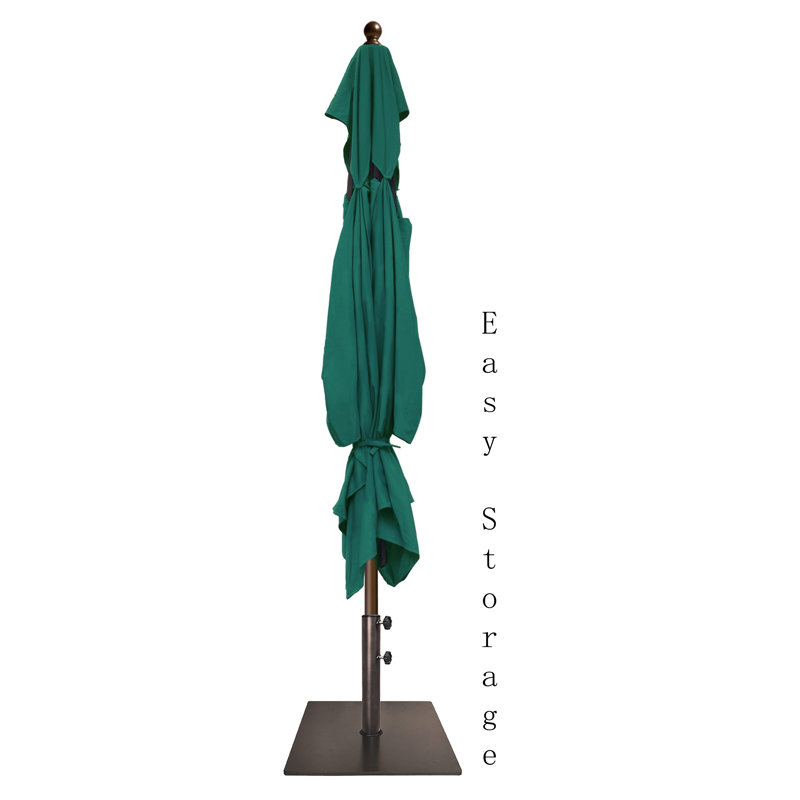 Parasol de marché rectangulaire 6 pi 6 po x 10 pi Monek, Vert foncé