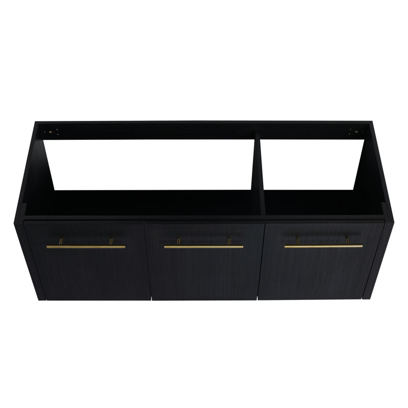 Ensemble de meuble-lavabo mural de 48 po de style contemporain avec fixation murale et rangement 48 po