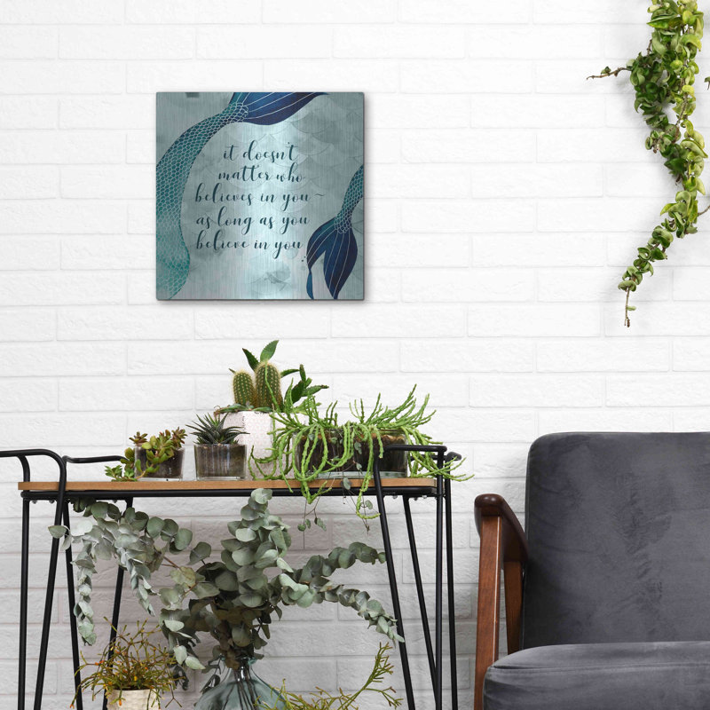 «Mermaid Inspirations II» par Grace Popp, art mural en métal, H 12 po x l 12 po