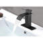 Robinet de lavabo de salle de bain avec bec cascade en noir mat, poignée simple pour une expérience optimale de l'eau, robinet en acier inoxydable avec bec, livraison pratique, design noir-121598743