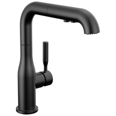 Delta Almari Pull-out Sprayer Kitchen Faucet, Single Handle Kitchen Sink Faucet In Matte Black