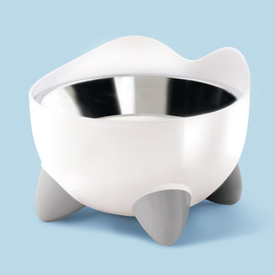 CT Pixi Elevated Feeding Dish, White
