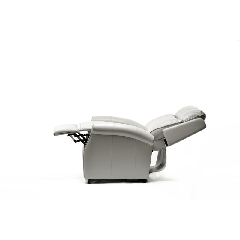 Azavier 34.5" Wide Power Lift Assist Recliner，Traditional Lift Chair, Ivory Faux Leather
