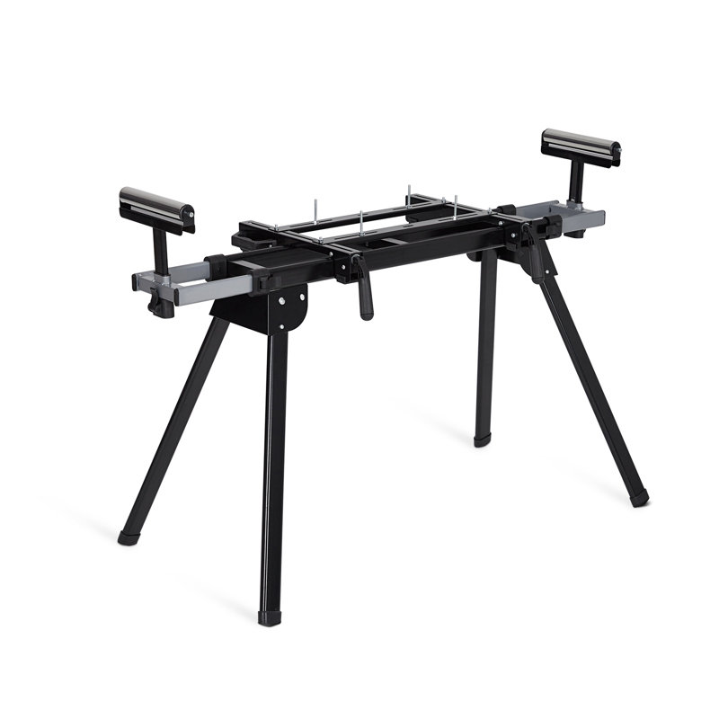 Heavy Duty Miter Saw Stand, Universal Portable Collapsible Iron Frame, 440 lbs Load, 76.8'' Max Sliding Rail, Quick Release Mounting Brackets, Compatible with Most Table and Miter Saws for Industrial