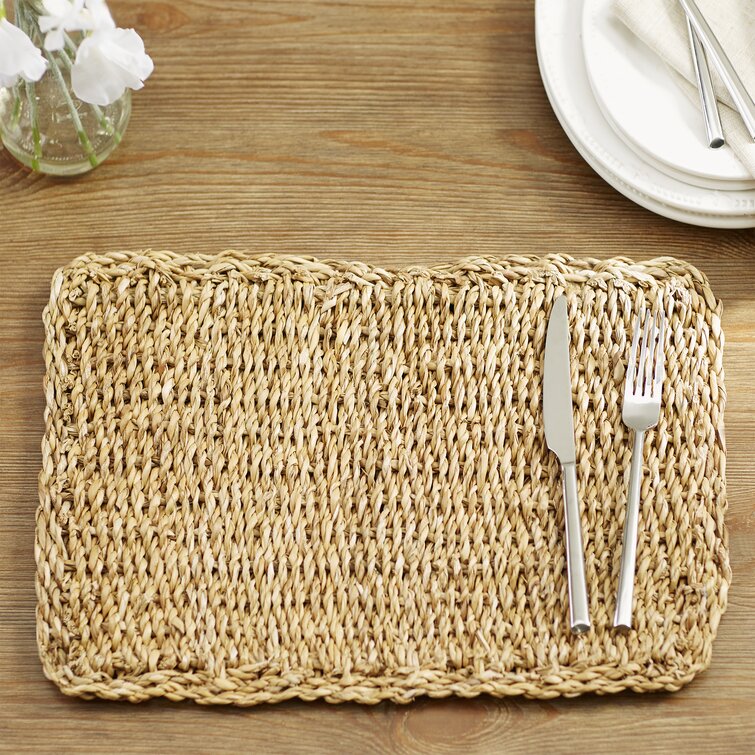 Crochet jute placemat Natural handmade table mat Rectangular