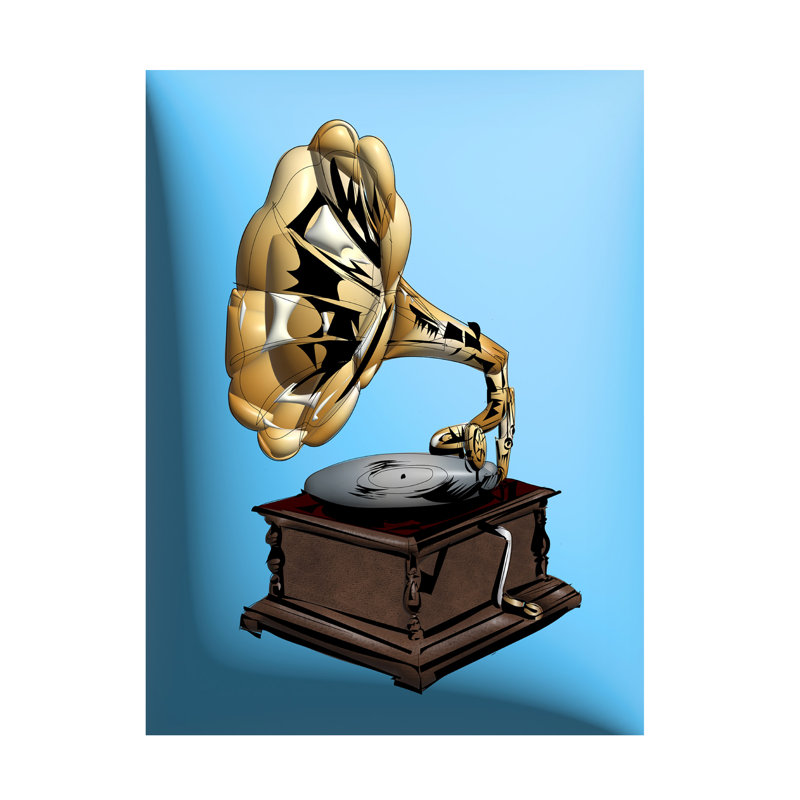 Art sur toile, Phonograph, H 14 po x l 19 po