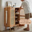Rangement pour chaussures en bois massif et rotin Burlywood