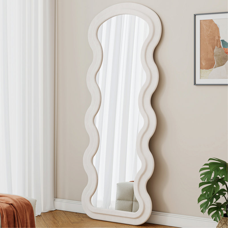 Full Length Floor Mirror, Wooden Frame Mirror For Bedroom Living Room, White