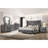 Fabric Upholstered Nightstand with 2 Drawers, Gray