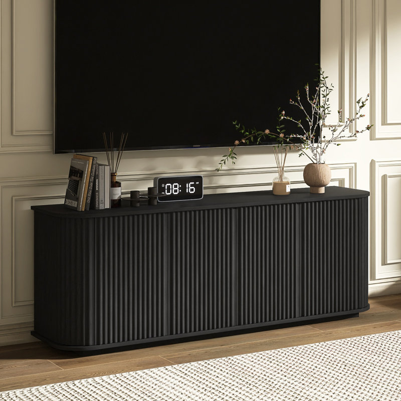 Meuble télé 64 po avec tablettes réglables, Noir