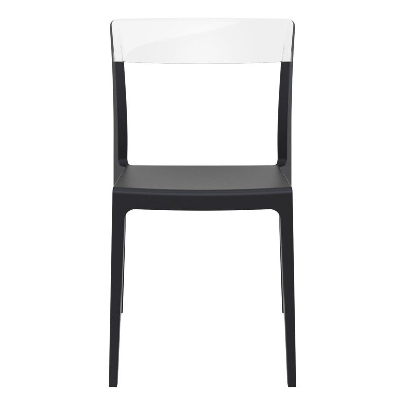 Chaise de terrasse empilable Kliebert, Noir / transparent