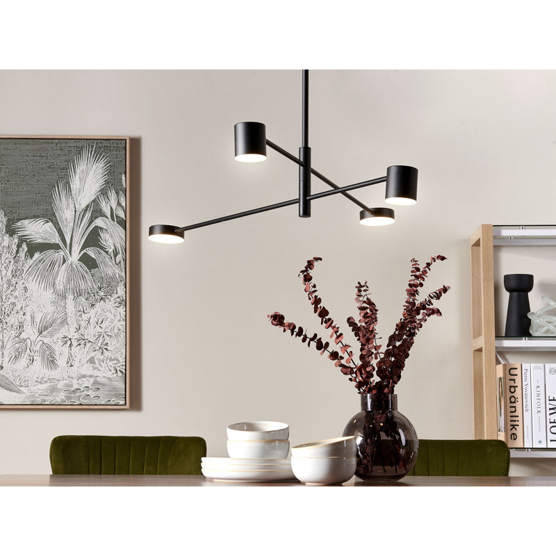 Alishea 4 - Light LED Sputnik Pendant, Black