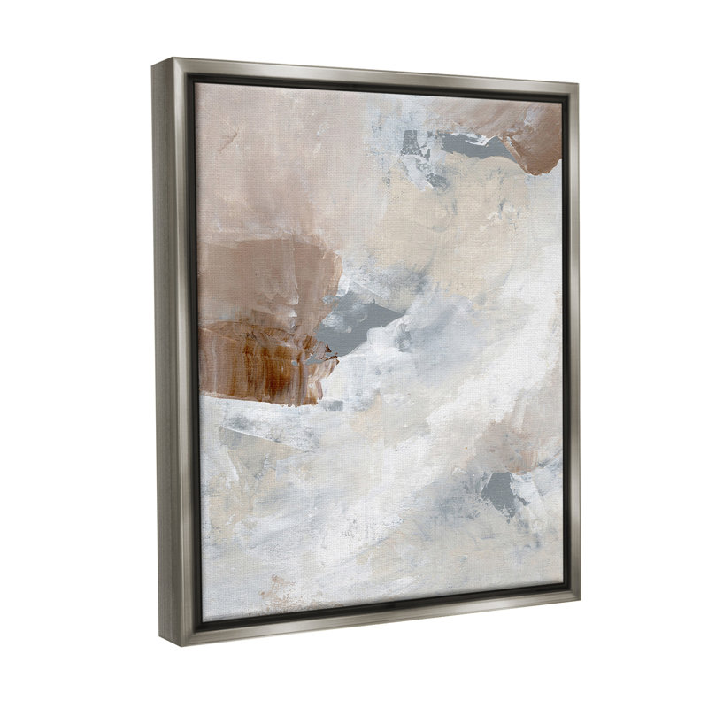 "Neutral Subtle Peinture" par Nikita Jariwala sur toile, Cadre flottant gris lustré, H 31 po x l 25 po