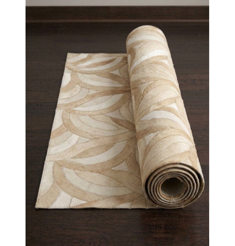 Tapis Abani Rugs Hide HID280A Beige Crème à motifs floraux patchwork Yocelyne, 4 pi x 6 pi