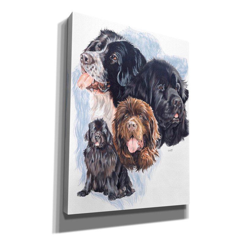 «Keanne New Foundland On Canvas» par Barbara Keith, reproduction, H 16 po x l 12 po x P 0,75 po
