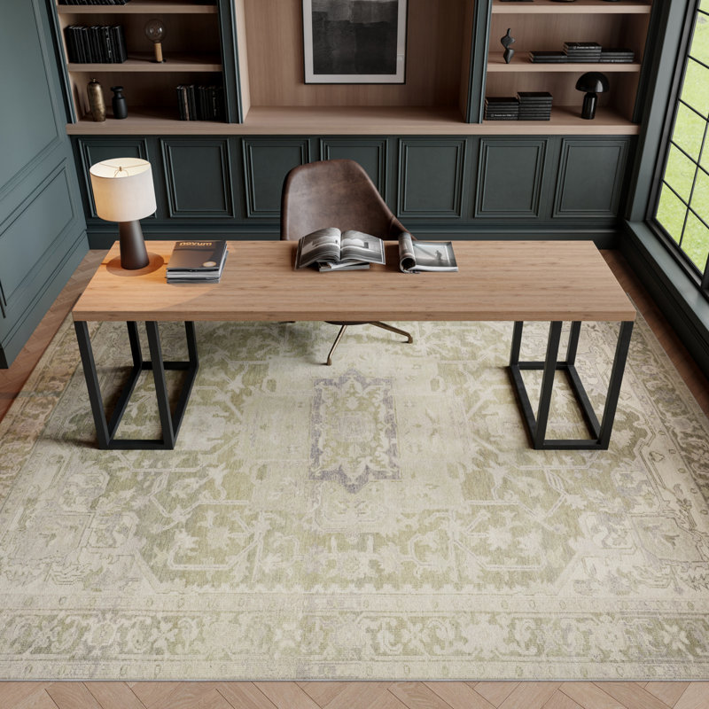 Henricks Machine Washable Vintage Area Rug, Rectangle 9' x 12'